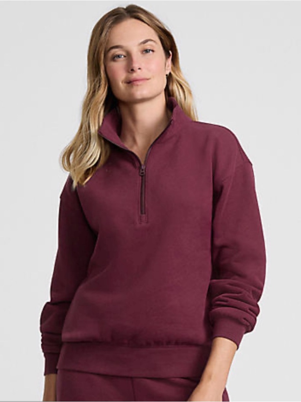 Lands' End Women's Quarter-Zip Pullover in Plum
